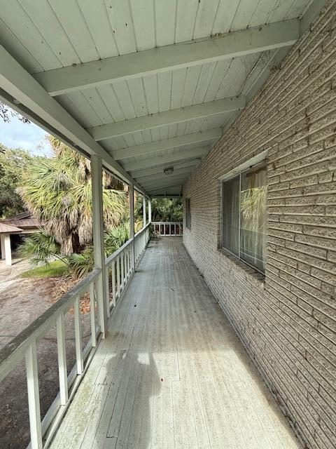 deck featuring a porch