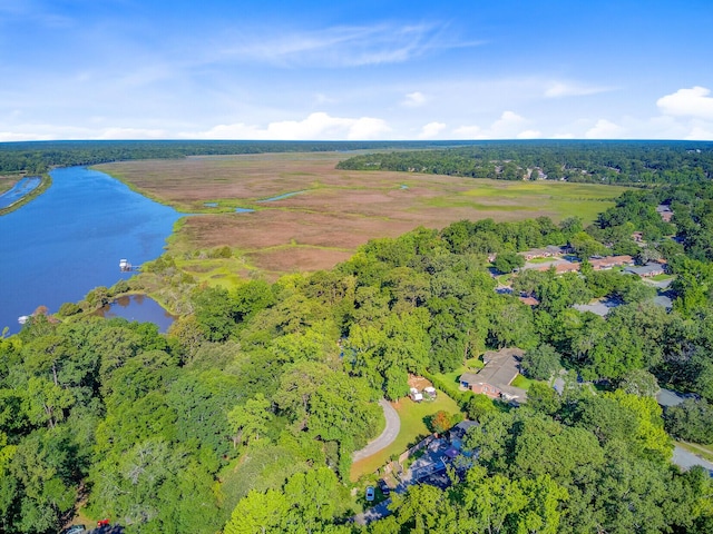 7074 W Constellation Dr, North Charleston, SC 29418 - aerial view of property and surrounding area with a nearby body of water and a forest