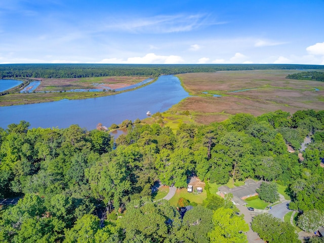 7074 W Constellation Dr, North Charleston, SC 29418 - aerial view of property and surrounding area featuring a nearby body of water and a heavily wooded area
