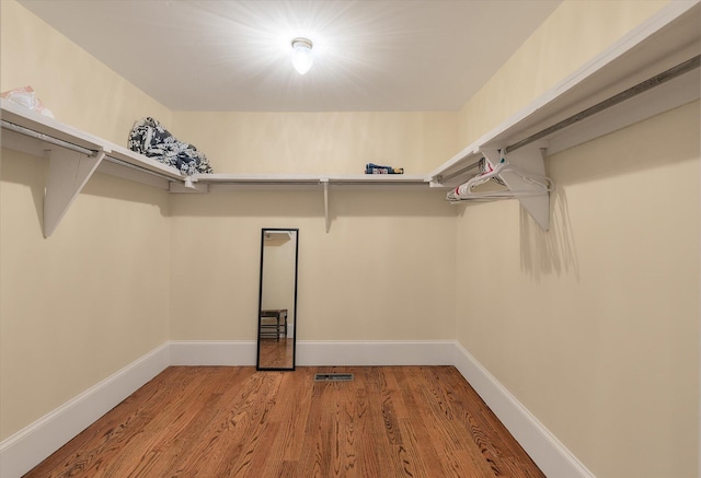 spacious closet with hardwood / wood-style floors