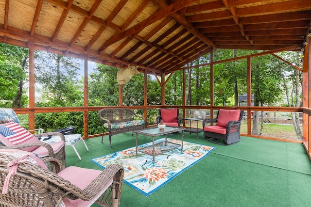 1583 Southwick Dr, Johns Island, SC 29455 - sunroom featuring an outdoor living space and vaulted ceiling