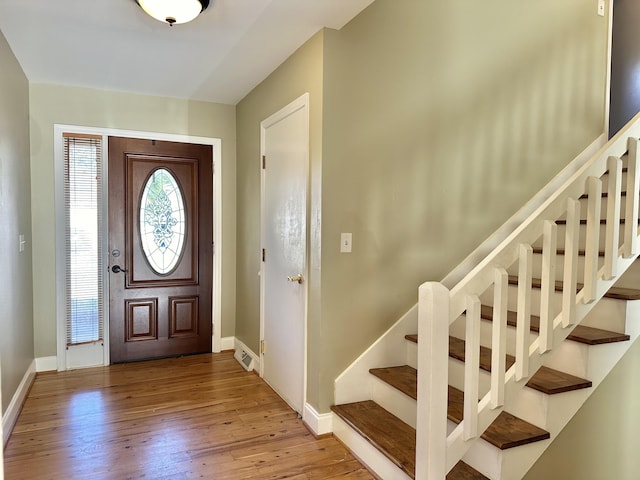 entrance foyer featuring light hardwood / wood-style flooring