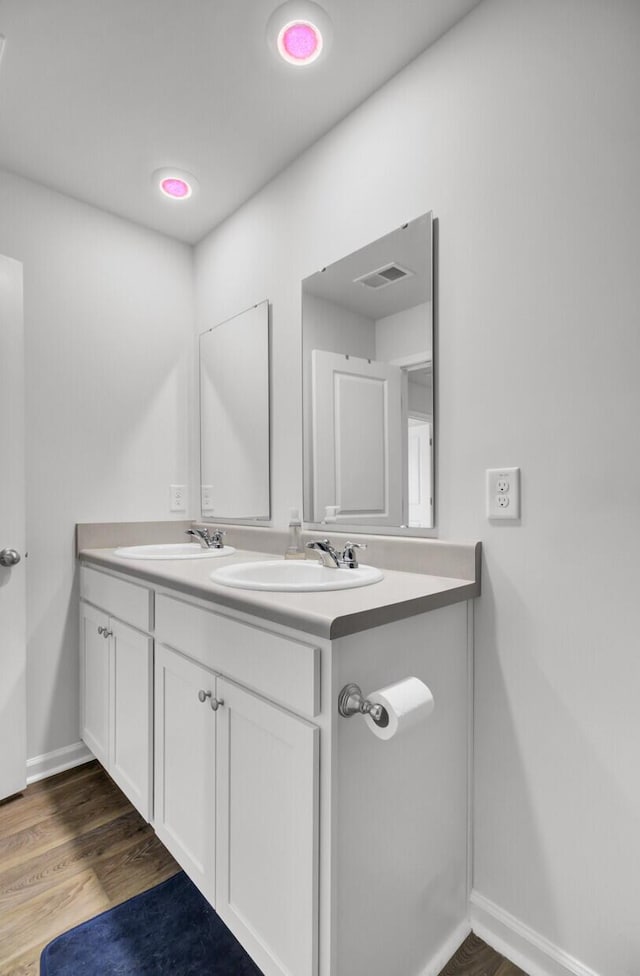 127 Rosefield Ct, Summerville, SC 29485 - bathroom with visible vents, wood finished floors, and a sink
