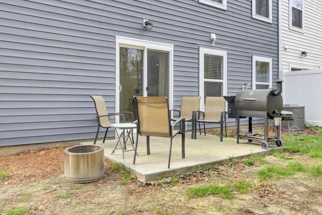 127 Rosefield Ct, Summerville, SC 29485 - view of patio / terrace featuring area for grilling, central AC unit, and fence