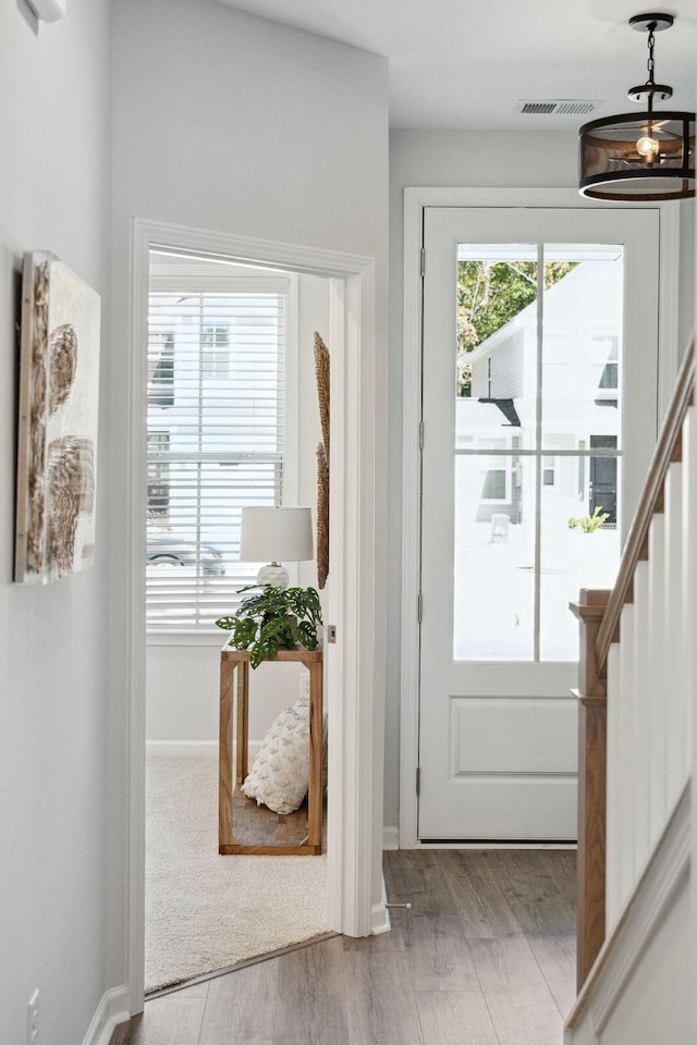 entryway featuring light hardwood / wood-style floors