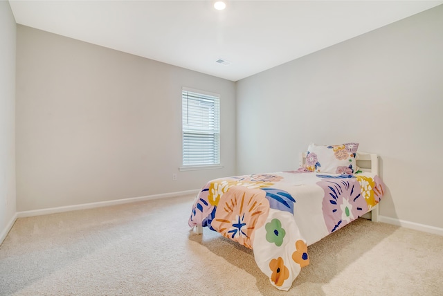 bedroom with carpet floors