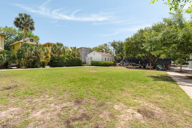 view of grassy yard