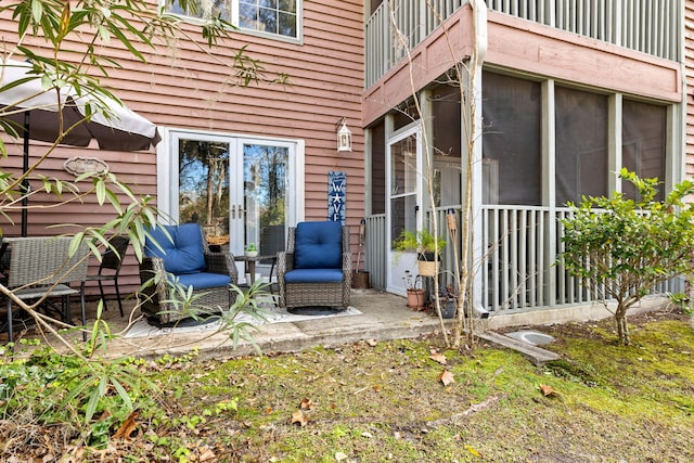 exterior space with french doors