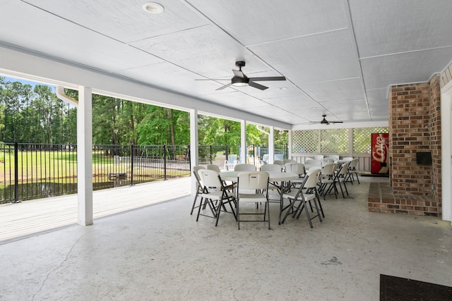 view of patio / terrace featuring ceiling fan