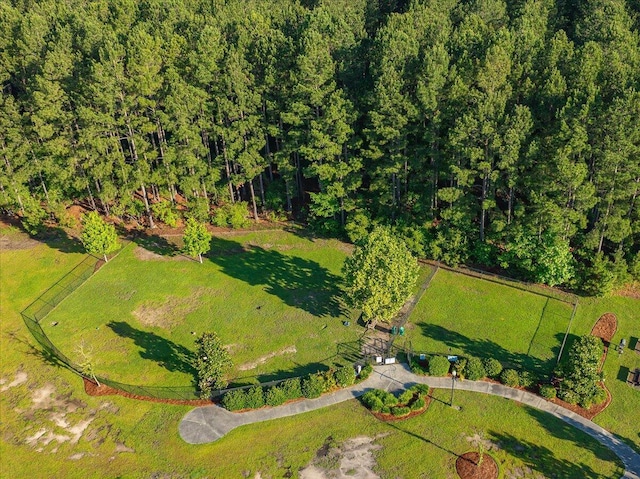 aerial view featuring a view of trees