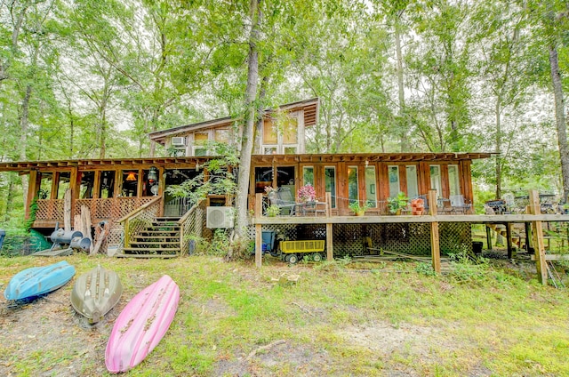 1373 Bridge St, Branchville, SC 29432 - rear view of house with stairs and a deck