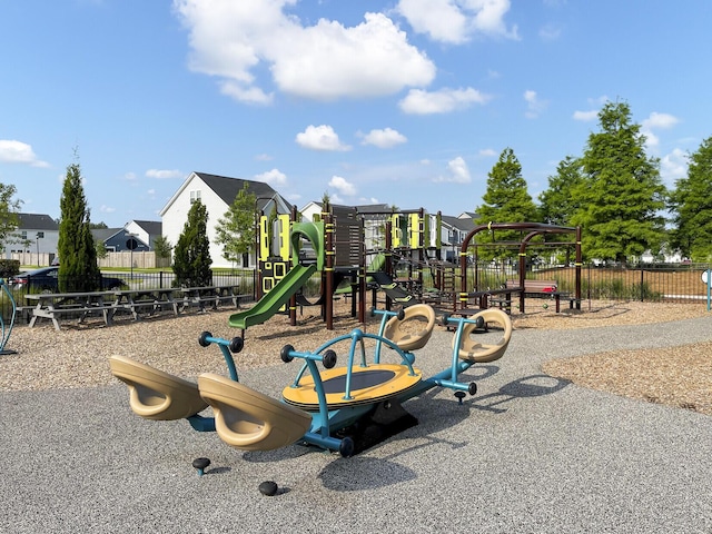 communal playground with fence