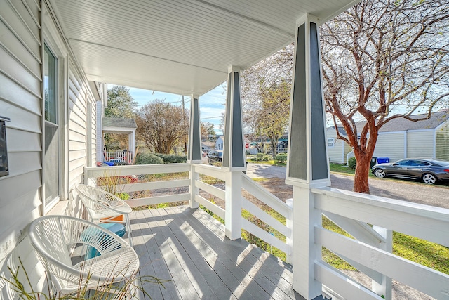 deck with a porch