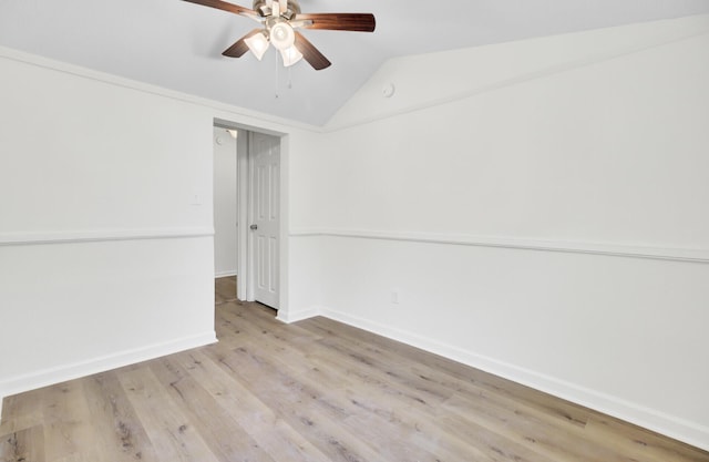 509 Hill St, Moncks Corner, SC 29461 - unfurnished room with a ceiling fan, wood finished floors, baseboards, and lofted ceiling