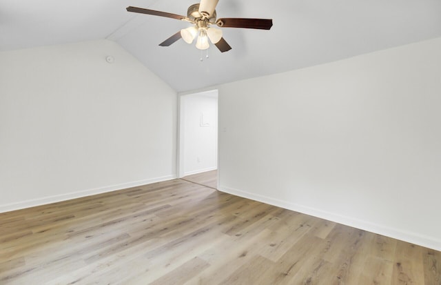 509 Hill St, Moncks Corner, SC 29461 - additional living space featuring vaulted ceiling, wood finished floors, ceiling fan, and baseboards