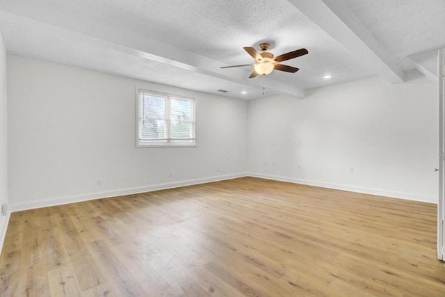 509 Hill St, Moncks Corner, SC 29461 - spare room with light wood-style flooring, a ceiling fan, baseboards, a textured ceiling, and recessed lighting