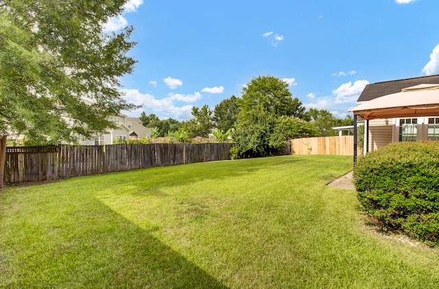 view of yard with a gazebo