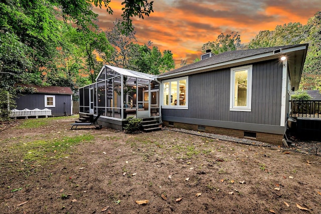 8 Pony Ln, Charleston, SC 29407 - back of property with crawl space, a sunroom, a deck, and central air condition unit