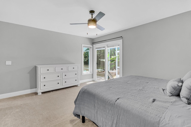 8 Pony Ln, Charleston, SC 29407 - bedroom featuring light colored carpet, baseboards, ceiling fan, and access to outside