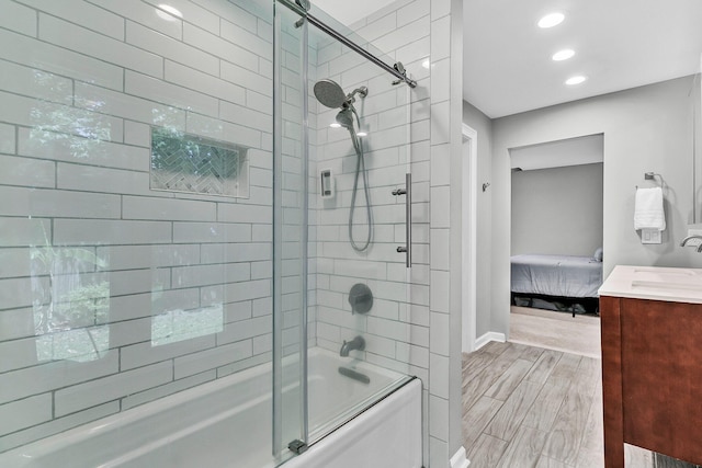8 Pony Ln, Charleston, SC 29407 - full bath featuring bath / shower combo with glass door, connected bathroom, vanity, baseboards, and recessed lighting