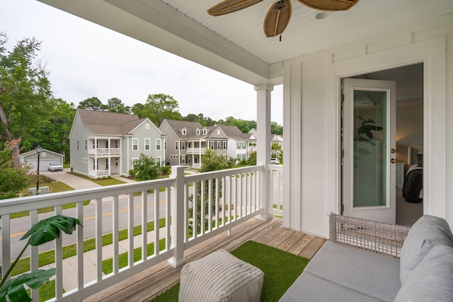 2267 Kemmerlin St, Johns Island, SC 29455 - porch with a ceiling fan and a residential view