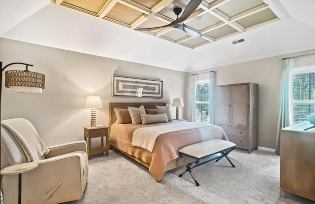 2655 Gnarled Pne, Seabrook Island, SC 29455 - bedroom featuring light colored carpet, coffered ceiling, and baseboards