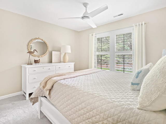 2655 Gnarled Pne, Seabrook Island, SC 29455 - bedroom with light colored carpet, ceiling fan, and baseboards