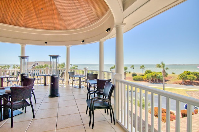 2655 Gnarled Pne, Seabrook Island, SC 29455 - view of patio / terrace with a water view and a balcony