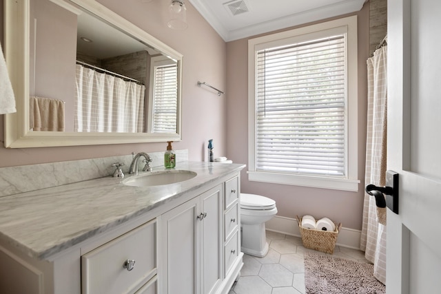 4855 Retriever Rd, Wadmalaw Island, SC 29487 - bathroom featuring tile patterned flooring, vanity, baseboards, and healthy amount of natural light