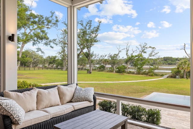 4855 Retriever Rd, Wadmalaw Island, SC 29487 - sunroom / solarium featuring an outdoor living space