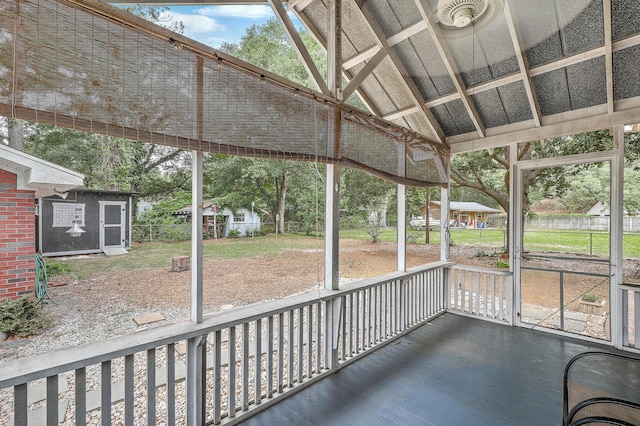 4729 Lang Ridge Dr, North Charleston, SC 29405 - unfurnished sunroom featuring lofted ceiling and plenty of natural light