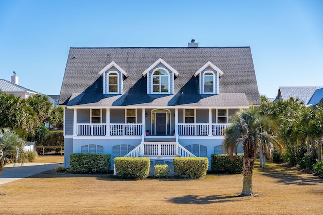 view of front of property with covered porch