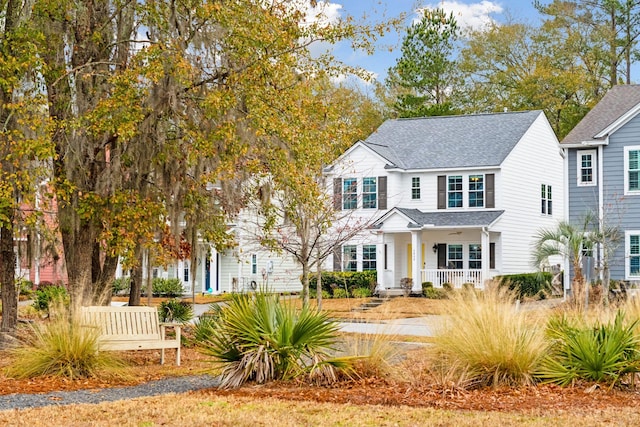 view of front of house with covered porch