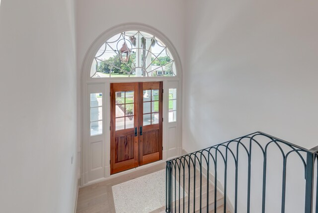 entryway featuring light wood finished floors