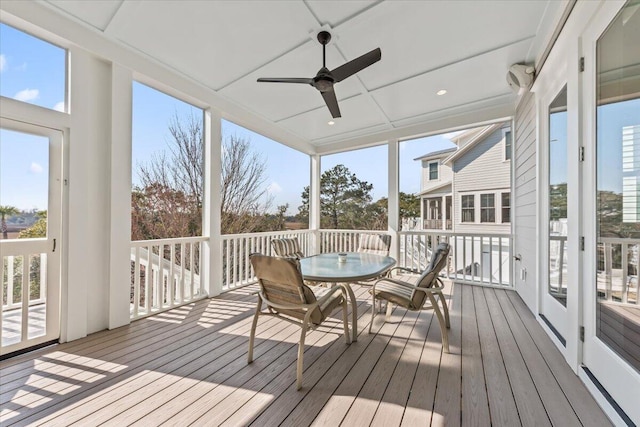 1962 Bellona St, Charleston, SC 29492 - unfurnished sunroom featuring a wealth of natural light and a ceiling fan