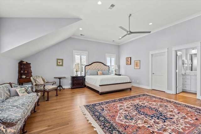1962 Bellona St, Charleston, SC 29492 - bedroom featuring a ceiling fan, light wood-type flooring, lofted ceiling, and baseboards