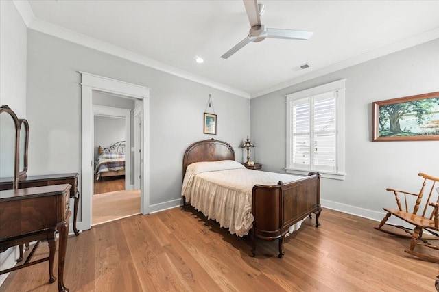 1962 Bellona St, Charleston, SC 29492 - bedroom with crown molding, visible vents, baseboards, and wood finished floors