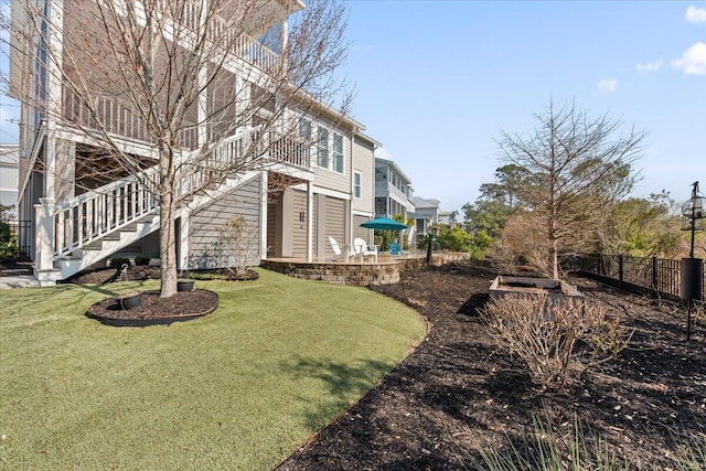 1962 Bellona St, Charleston, SC 29492 - view of yard with stairs, fence, and a patio