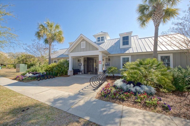 1962 Bellona St, Charleston, SC 29492 - view of front of property featuring a standing seam roof, metal roof, and board and batten siding