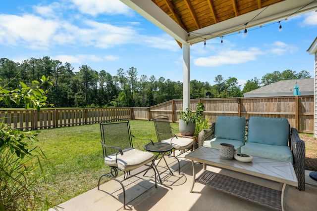 view of patio / terrace featuring an outdoor hangout area