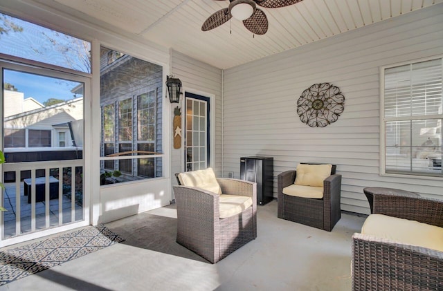 view of patio / terrace with ceiling fan