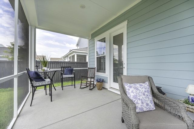 view of sunroom