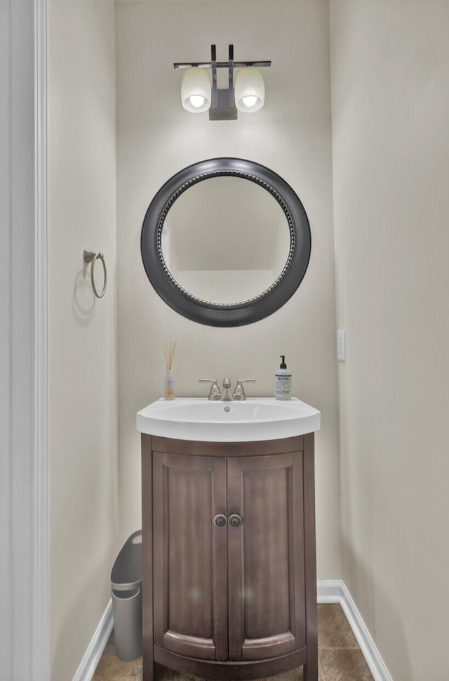 bathroom with vanity and tile patterned floors