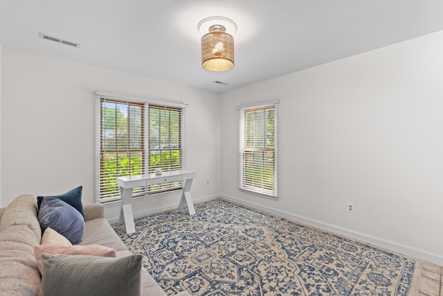 office featuring visible vents and baseboards