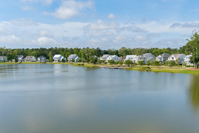 property view of water with a residential view