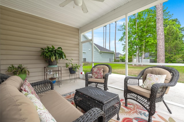 207 Brutus Ln, Summerville, SC 29485 - sunroom / solarium featuring an outdoor living space and a ceiling fan