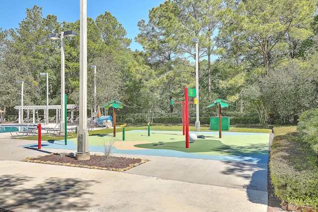 communal playground featuring a pergola