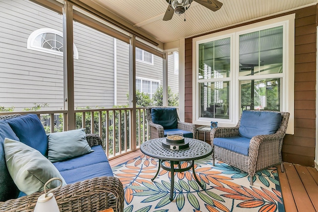 134 Etiwan Park St, Charleston, SC 29492 - sunroom / solarium featuring ceiling fan
