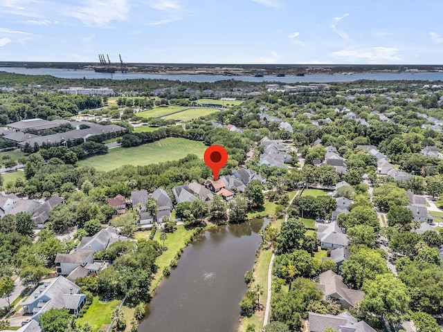 134 Etiwan Park St, Charleston, SC 29492 - aerial perspective of suburban area with a large body of water and a tree filled landscape
