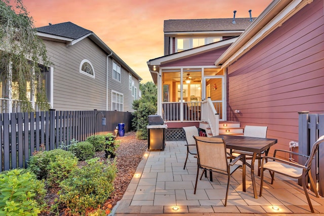 134 Etiwan Park St, Charleston, SC 29492 - view of patio / terrace with grilling area, outdoor dining space, and a sunroom